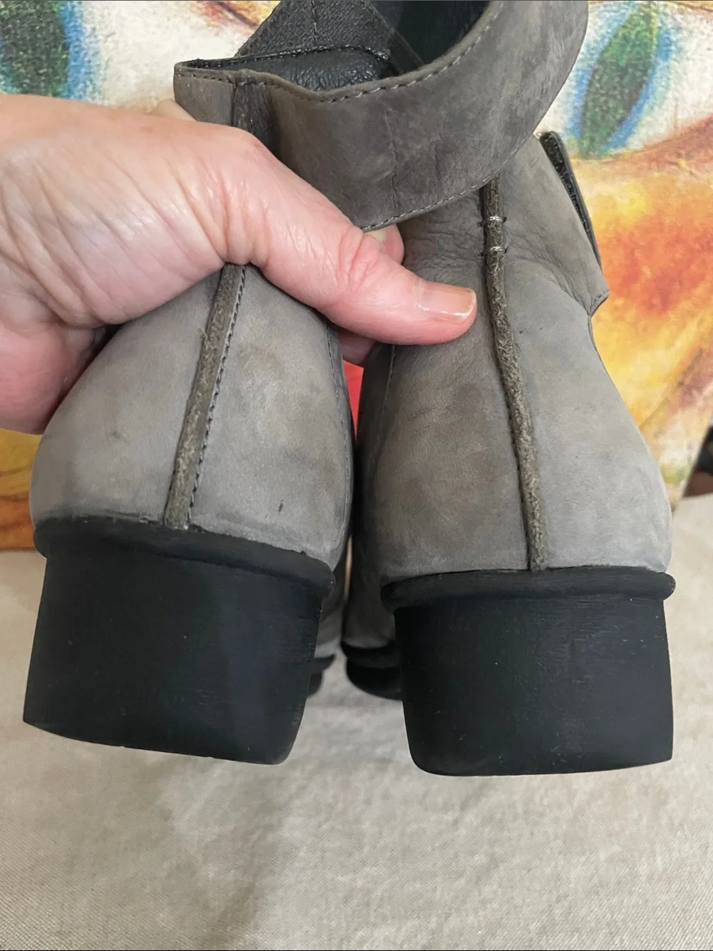 Dansko Lulu Ankle-Strap Mary Jane Flat in gray suede